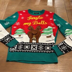 Bluenotes Festive Red and Green Sweater